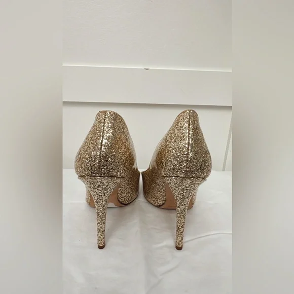 kate spade Gold Glitter Pointed Toe Pumps - Picture 3 of 3